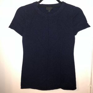 NEW -Italian Cashmere Short Sleeve Shirt- Navy